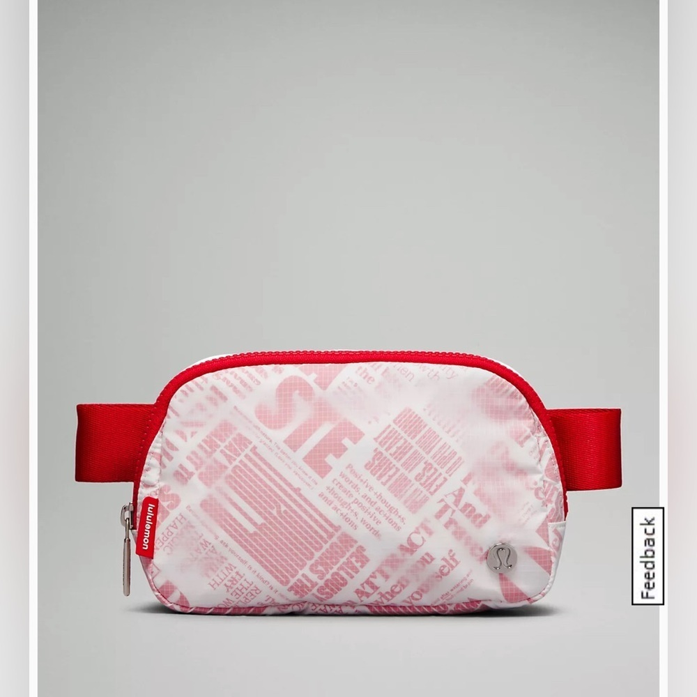 NEW LULULEMON EVERYWHERE BELT BAG WHITE/LULU RED